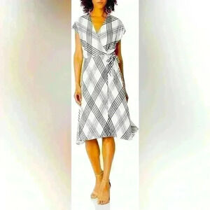 Joie Women's Bethwyn B Wrap Plaid Pattern Dress Size XS